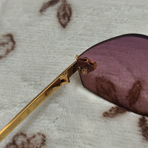 Cartier Purple Polygonal Frameless Sunglasses - Picture 9 of 10